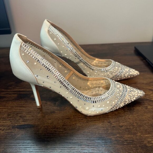 Badgley Mischka Bailey Bejeweled Mesh Stiletto - Picture 4 of 6